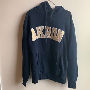 Akron Ohio university zips hoodie sparkly gold letters size medium